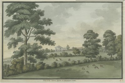 Needwood - Brickley Lodge: akvarellmålning och [c 1786] (målning) av School English