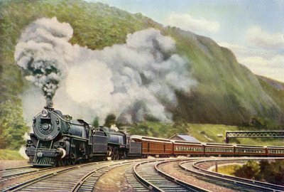 New York to Chicago Express, från "The Wonder Book of Railways" av Harry Golding (tryck) av School English