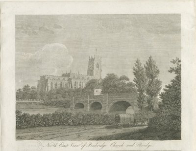 Penkridge Town - Church and Bridge: gravyr, nd [sent 18th cent] (tryck) av School English