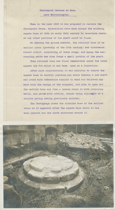 Penn Church - Remains of Ancient Cross: fotografi, nd [1912] (fotografi) av School English