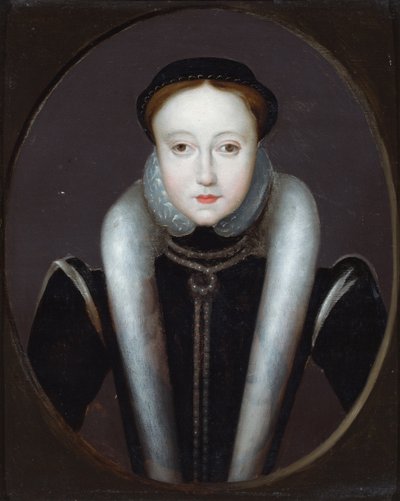 Porträtt av Lady Jane Grey (olja på pannå) av School English