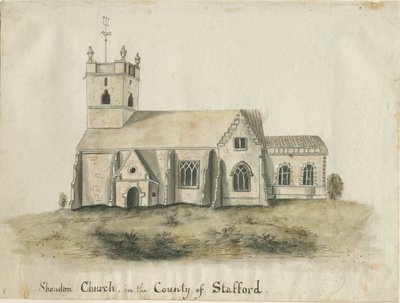 Shenstone Church: akvarellmålning, nd [1769] (målning) av School English