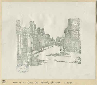 Stafford - Greengate Street: träsnittsgravyr, nd [c 1880] (tryck) av School English
