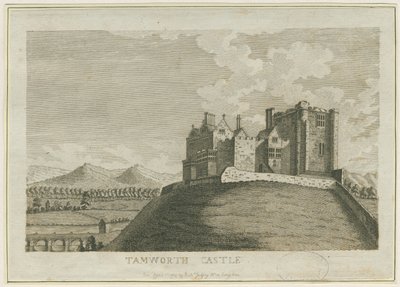 Tamworth Castle: gravyr, nd [c 1788] (tryck) av School English