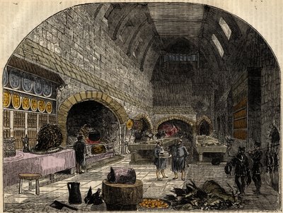 The 16th Century Kitchen of Queen Elizabeth I - gravyr från "" History of England" av Cassell Petter & Galpin av School English