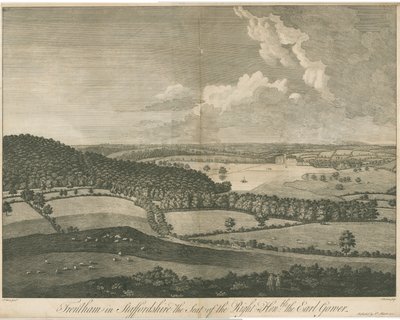 Trentham Hall: gravyr, nd [c 1751] (tryck) av School English
