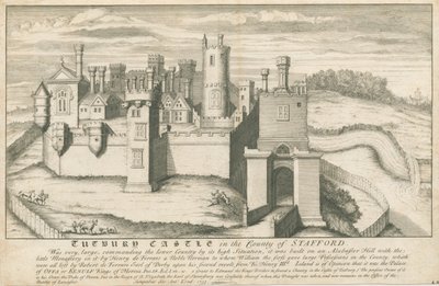 Tutbury Castle: gravyr i kopparplåt, nd [c 1733] (tryck) av School English