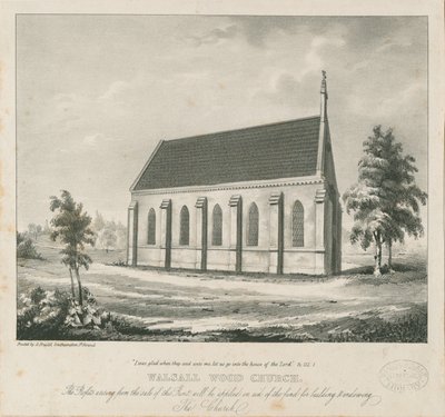 Walsall Wood Church: litografi och [?1800-talet] (tryck) av School English