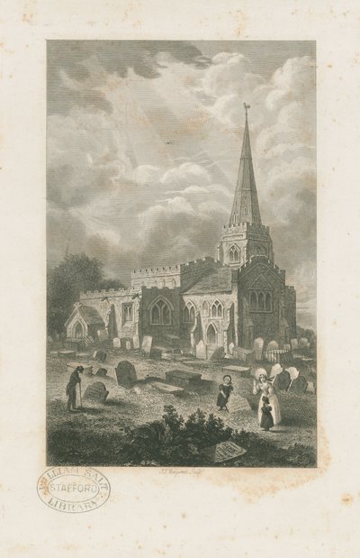 Wolstanton Church: gravyr och [?1800-talet] (tryck) av School English