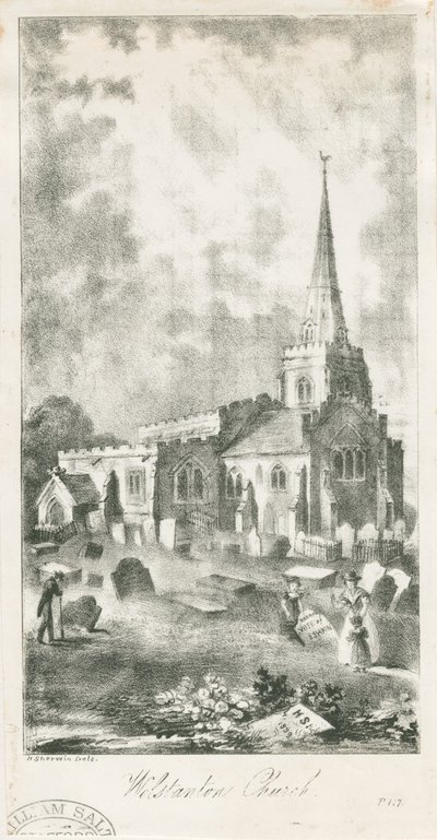 Wolstanton Church: litografi av School English