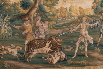 Jaktscen, Origin Oudenaarde (gobeläng) av School Flemish