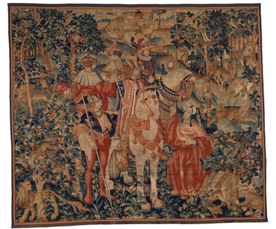 Tapisseri, Alexander och Diogenes, sent 1400-tal - tidigt 1500-tal (ull  silke) av School Franco Flemish
