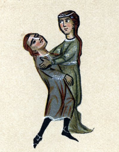 En trubadur från medeltiden, illustration från 