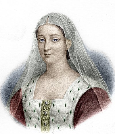Agnes Sorel, älskarinna till den franske kungen Charles VII (färgstick) av School French