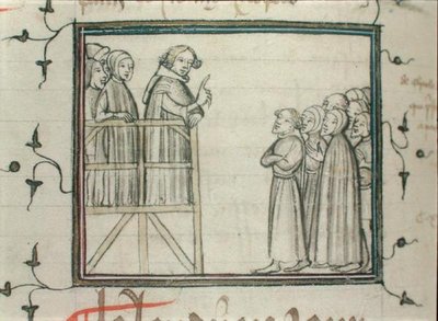 Charles V (1338-80) den vise predikan i Les Halles, Paris, 1364 av School French