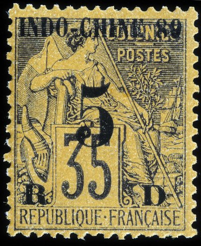 Franska Indokina stämpel av School French