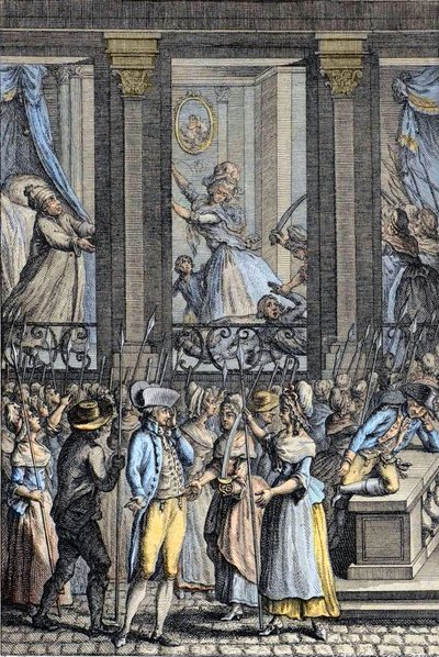 Franska revolutionen - Den fruktansvärda natten 5 till 6 oktober 1789 i Versailles - aggression av Ludvig XVI och Marie Antoinette - av School French