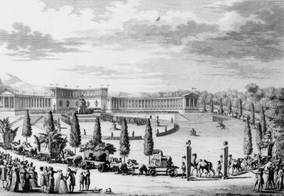 Franska revolutionen: Fest med anledning av den triumferande entrén till monumenten för vetenskap och konst i Frankrike den 9:e och 10:e Thermidor An VI (28 juli 1798) under order av konsul Napoleon Bonaparte (1769-1821) (plundringskampanj) . Paris, av School French