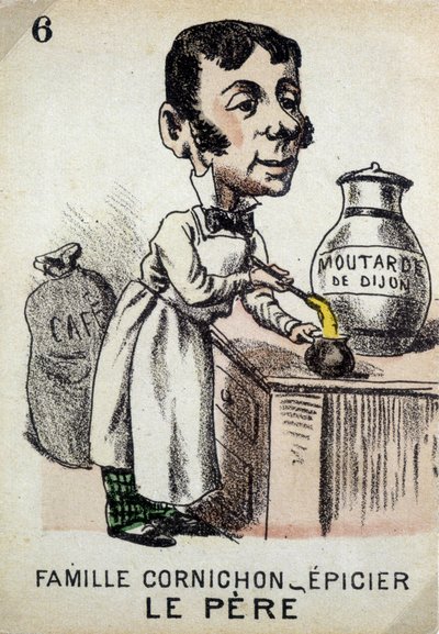 Game of the Seven Families: Fadern till Mustard Family (grocers). Jouier Card Museum, Issy-les-Moulineaux. av School French