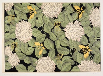 Japansk blommönster, illustration från 
