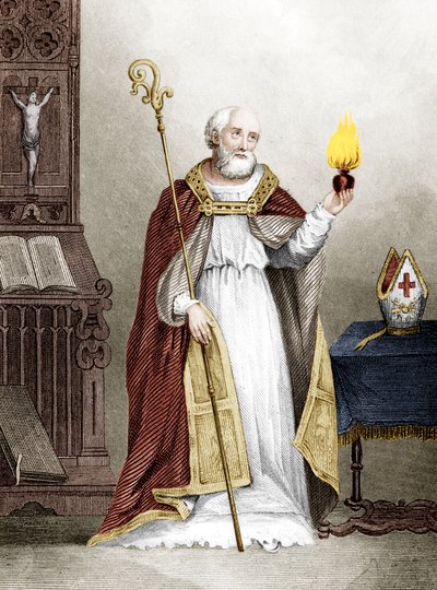 Saint Augustine (gravyr) av School French