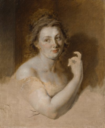 Sketch of a Woman (olja på duk) av School French
