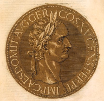 Kejsaren Domitianus (färg litho) av School French