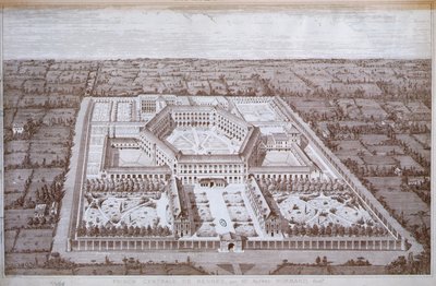 Utsikt över Rennes fängelse för kvinnor designad av arkitekten Alfred Normand, publicerad av Intime-Club, Paris av School French