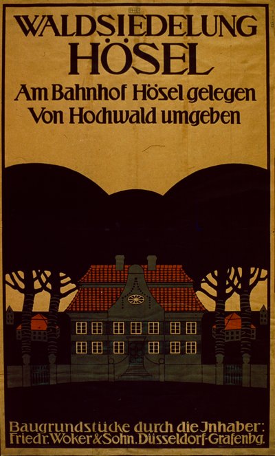 Waldsiedlung Hotel Annons på tyska, ca 1890 (affisch) av School German