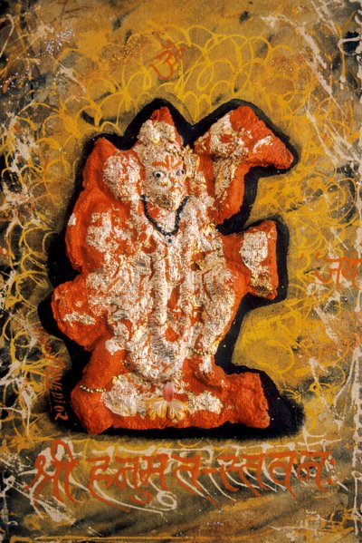 Lord Bajrangbali miniatyrmålning av School Indian