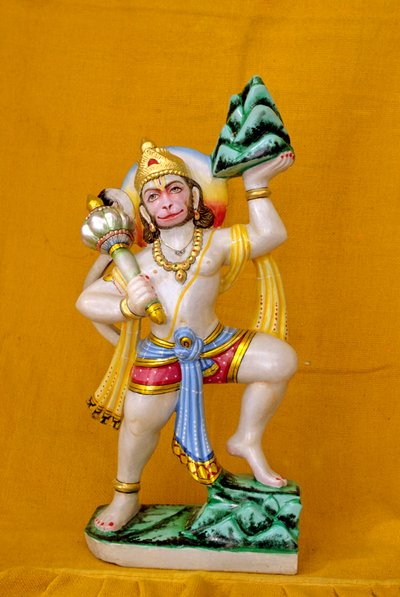 Lord Hanuman i marmor Indien av School Indian