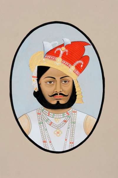 Miniatyrmålning av Bairi Sal Jaisalmer av School Indian
