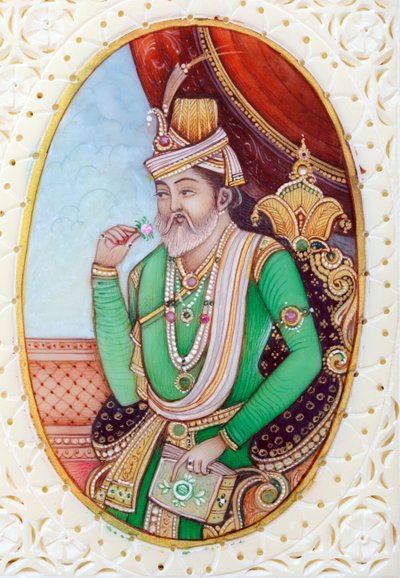 Miniatyrmålning av mogulkejsaren Humayun av School Indian