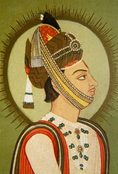 Porträtt av Maharaja Jay Singh Iii, Jaipur, Rajasthan, Indien av School Indian