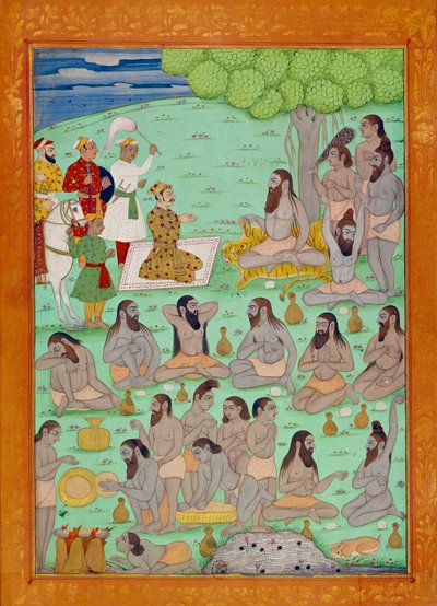 Suverän och gurudomstol av Shah Alem. Indiska och persiska miniatyrer i "" History of India from Tamertante to Orangreyb"" av Niccolo Manucci (1638-1717). BN, Paris. av School Indian