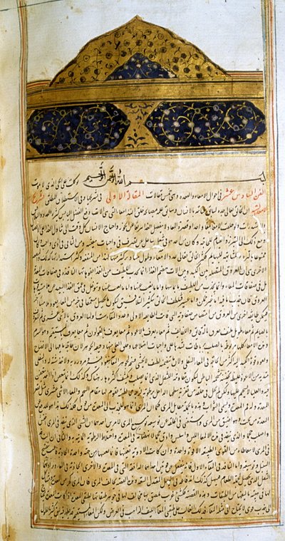 Sida från The Canon of Medicine (al-Qānūn fī aṭ-Ṭibb) av Avicenna av School Iranian