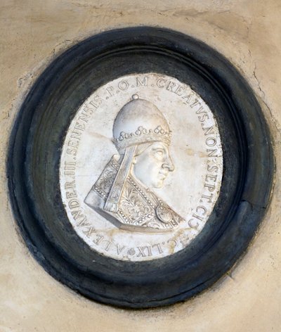Basreliefmedaljong av påven Alexander III av School Italian