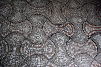 Detalj av golvdekoration (mosaik) av School Italian
