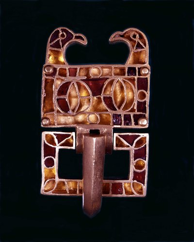 Gotisk fibul. 600-talet e.Kr. Milano, Slottsmuseet av School Italian