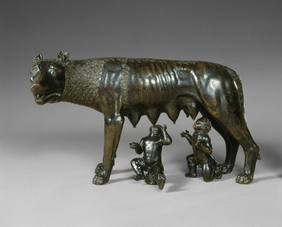 Den kapitolinska vargen som diar Romulus och Remus av School Italian