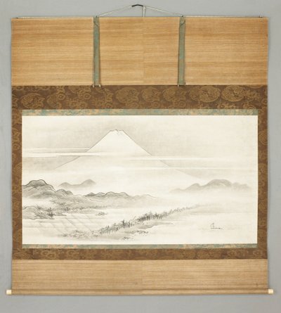 Kakemono, landskap av berget Fuji av Japanese School