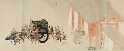 Illustrerad berättelse om inbördeskriget, The Imperial Visit to Rokuhara (Illustrerad berättelse om inbördeskriget, The Imperial Visit to Rokuhara) - Anonymt verk, akvarell och tusch på papper, andra rulle av School Japanese