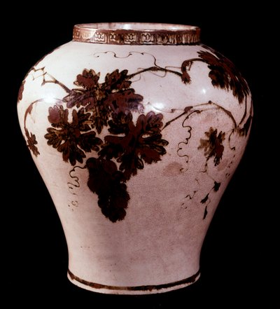 Art coreen: porslinsburk från Yi-perioden (1392-1910), Duksoo; Museum of Fine Arts of the Palace av School Korean