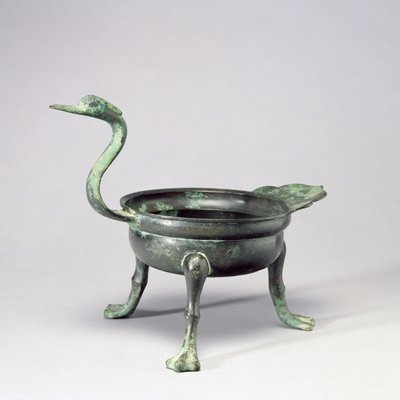 Stativ med ankhuvudshandtag, Paekche Kingdom, 600-700-tal (brons) av School Korean