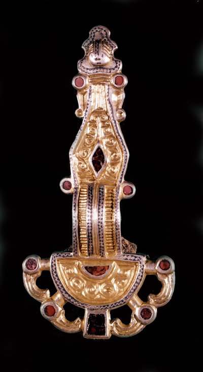 Merovinger fibula. Saint-Germain-en-Laye-museet av School Merovingian