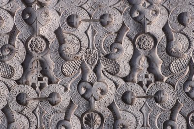 Detalj av en mur, byggd av saaderna 1565 (stuckatur) av School Moroccan