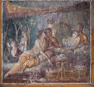 Bankettscen, Pompeji av School Roman