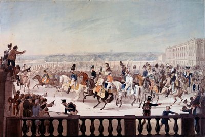 Alexandre I (1777-1825) på Paris Place de la Concorde. Målning av den ryska skolan av School Russian