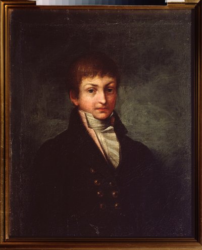 Porträtt av poeten Konstantin N. Batyushkov (Constantin Batyushkov) (1787-1855). Målning av en rysk mästare, olja på duk, omkring 1800. Rysk konst av School Russian