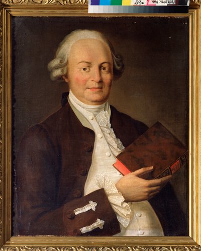Porträtt av poeten Vasili K. Trediakovsky (Vassily Trediakovski) (1703-1769). Målning av en rysk mästare, olja på duk, sent 1700-tal. Ryska statsarkivet för litteratur och konst, Moskva. av School Russian